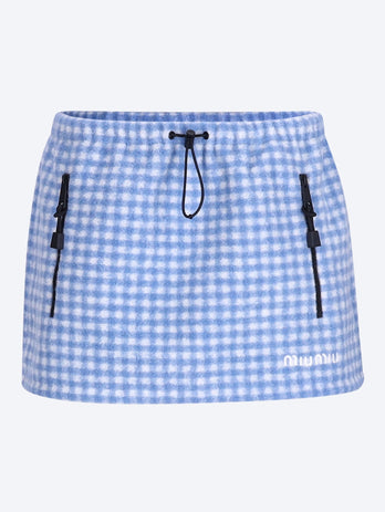 Checked teddy miniskirt