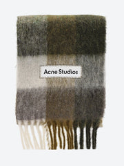 Checked wool fringe scarf ref: