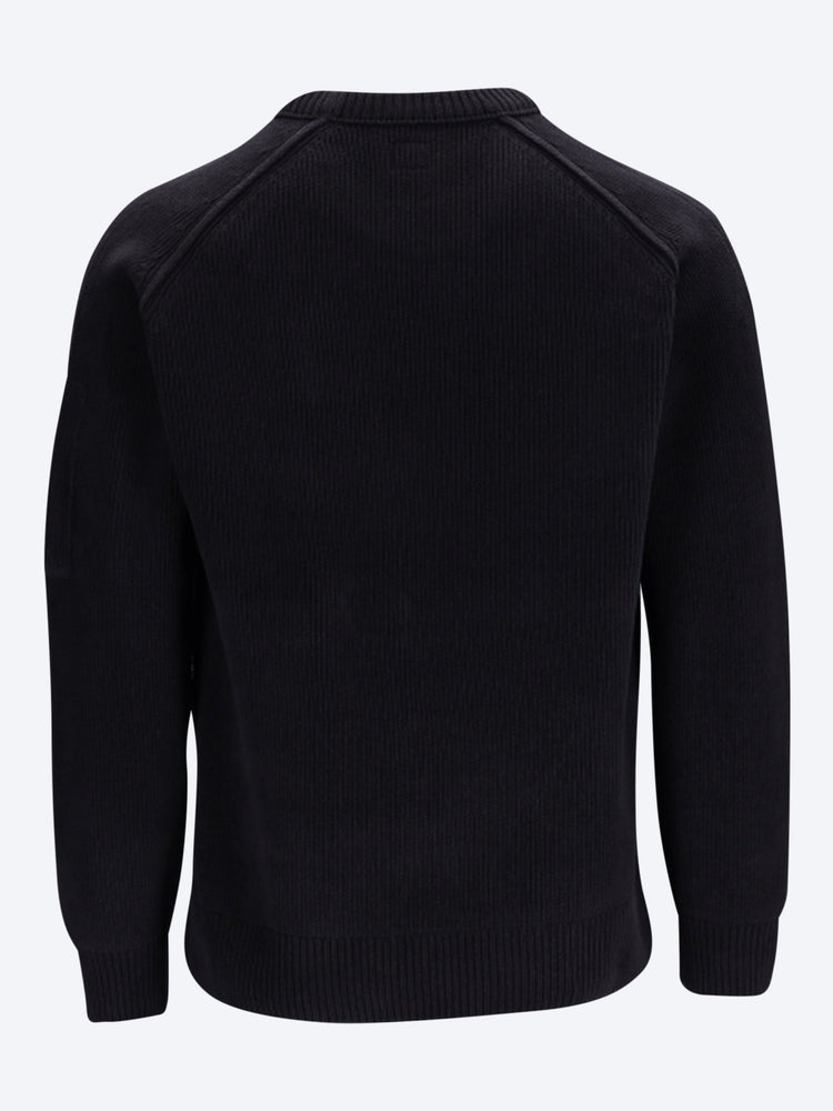 Chenille cotton crewneck lens sweater 3