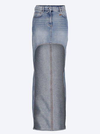 Circle edged denim skirt