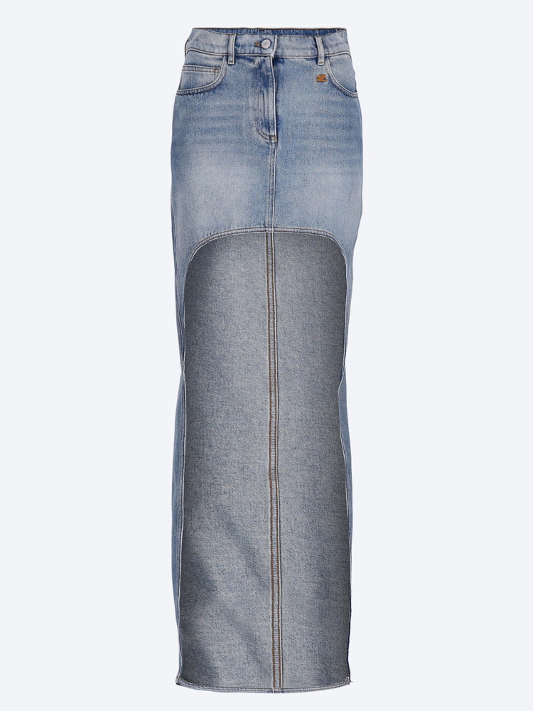 Circle edged denim skirt 1