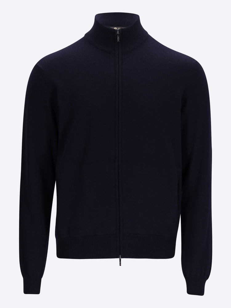 Bomber zippé classique en cachemire 1