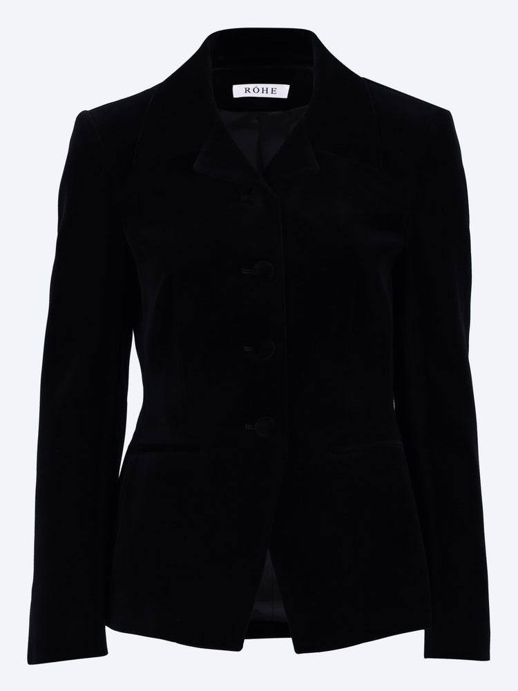 Blazer ajusté classique en velours 1