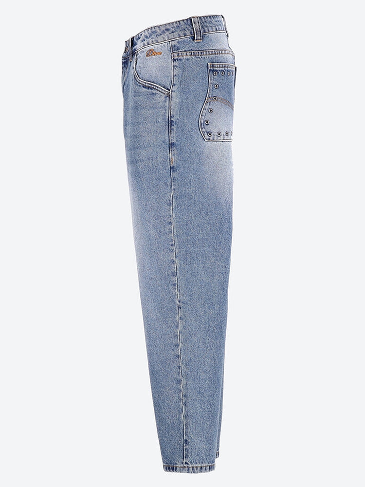 Classic relaxed denim pants 2