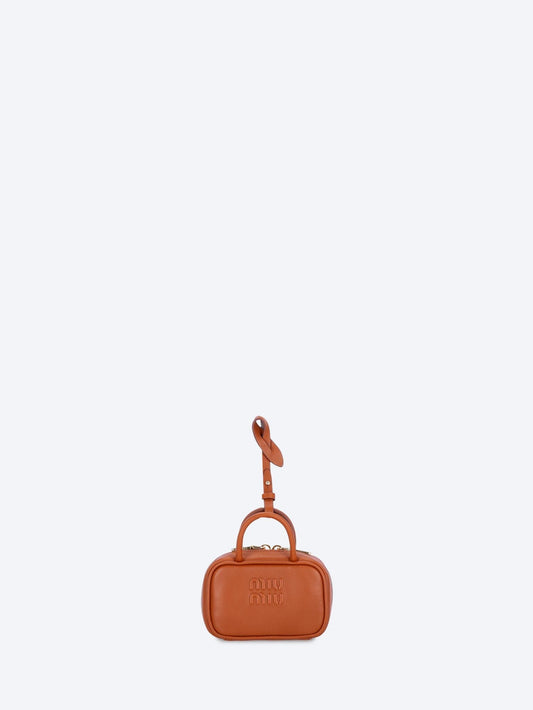  Cognacfarbener Leder-Tricktaschenanhänger DAMEN-ACCESSOIRES KLEINE LEDERWAREN MIU MIU SMETS