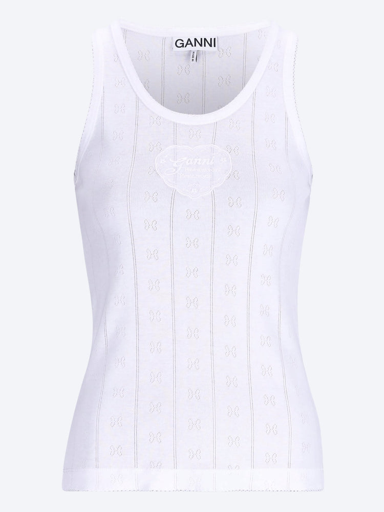 Compact pointelle rib jersey tank top 1