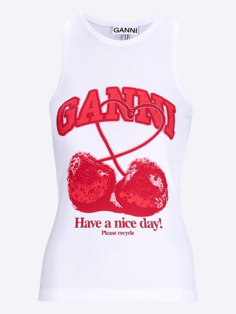 Compact rib jersey tank cherry 1