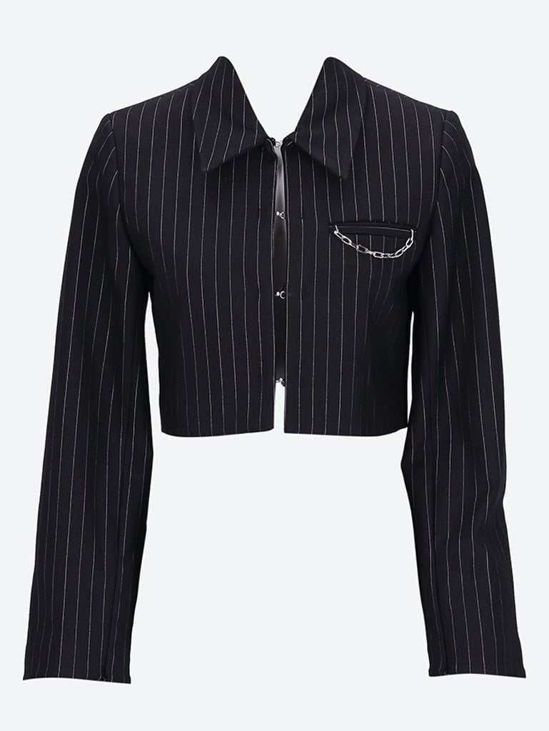 Compact stripe jersey short blazer 1