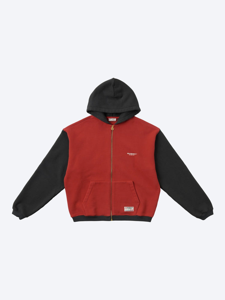 Contrast zip-up hoodie 1