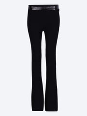 Contrasted vinyl rib knit pants ref: