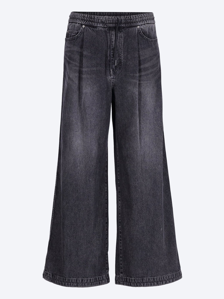 Corduroy-like denim pants 1