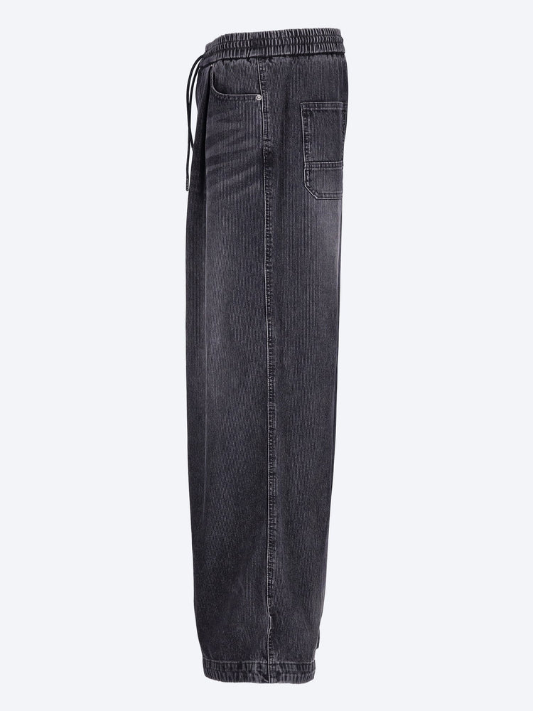 Corduroy-like denim pants 2