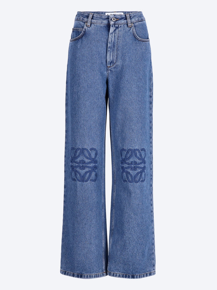 Baggy-Jeans aus Baumwolle mit Anagrammmuster 1