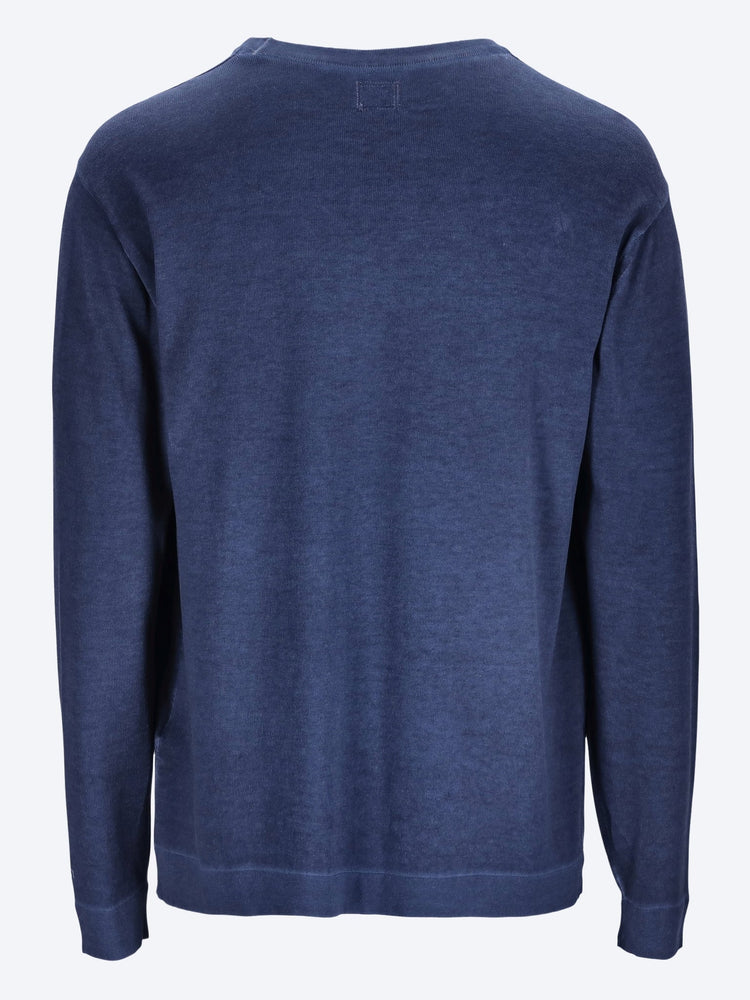 Cotton crepe double dyed crewneck sweater 3