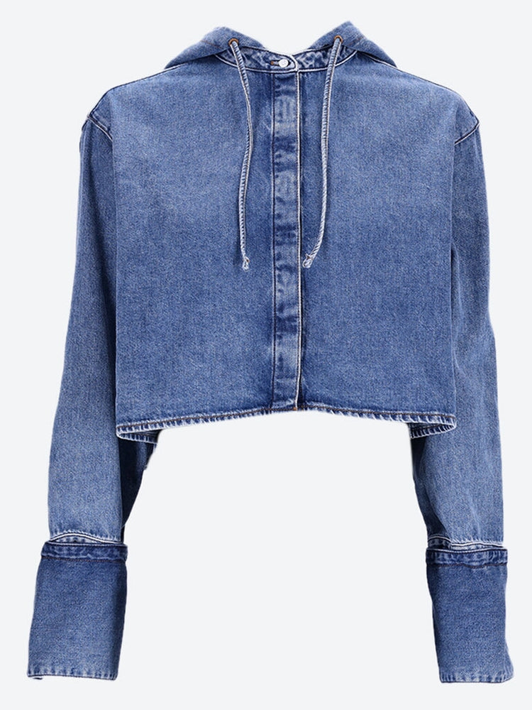 Cotton cropped hooded jacket 1