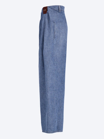 Cotton draped jeans