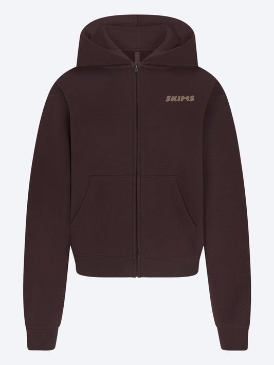  Cotton fleece classic logo zip up hoodie WOMEN-CLOTHING HOODIES SKIMS SMETS