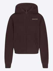 Cotton fleece classic logo zip up hoodie ref: