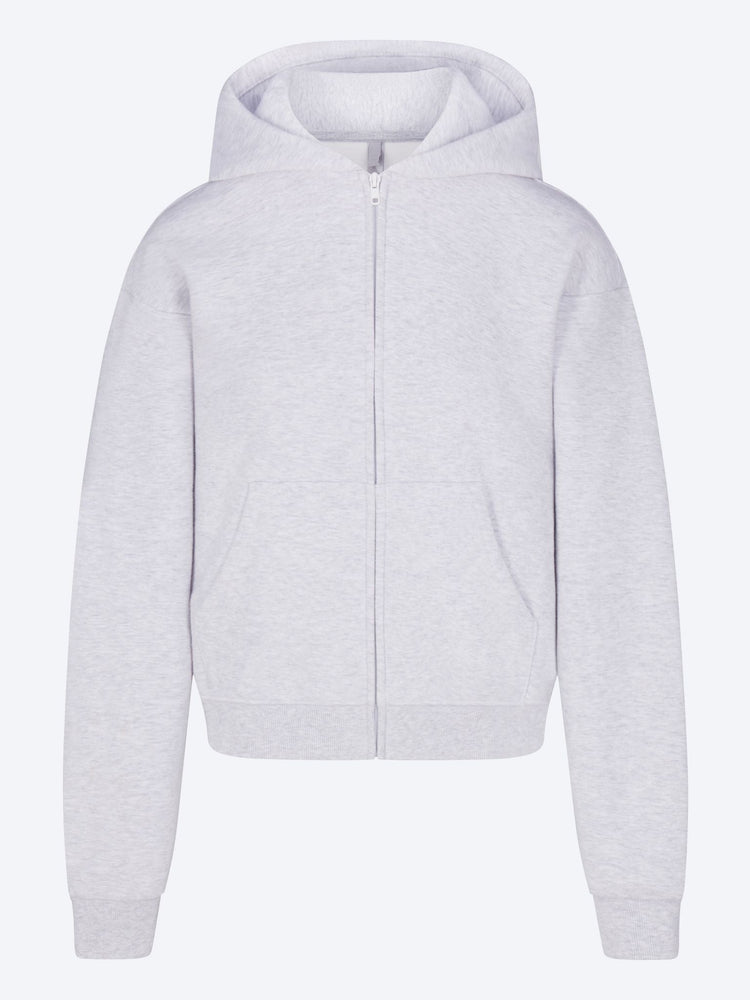 Klassischer Kapuzenpullover aus Baumwollfleece mit Reißverschluss 1