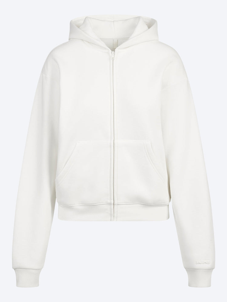 Klassischer Kapuzenpullover aus Baumwollfleece mit Reißverschluss 1