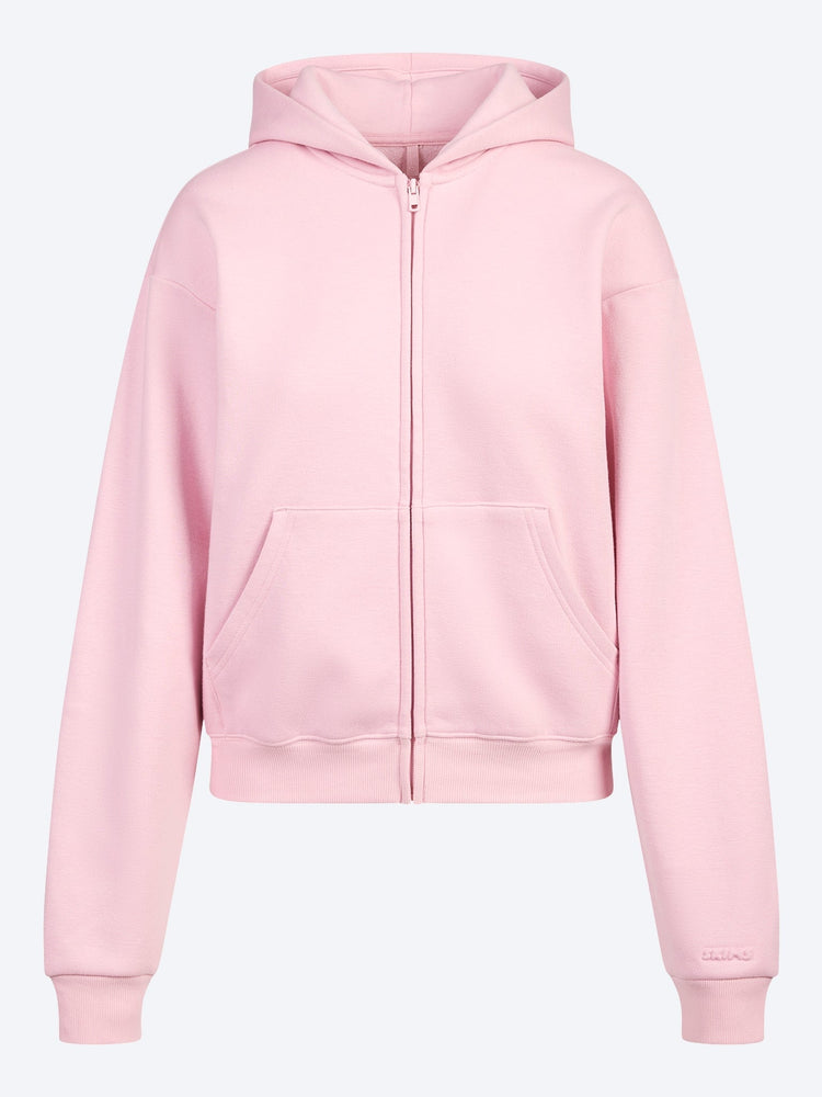 Sweat à capuche zippé classique en molleton de coton 1