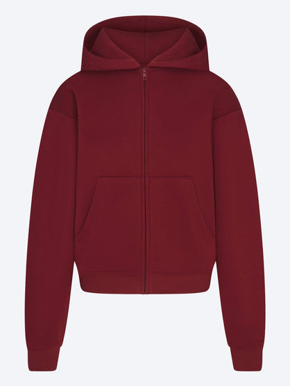 Cotton fleece classic zip up hoodie