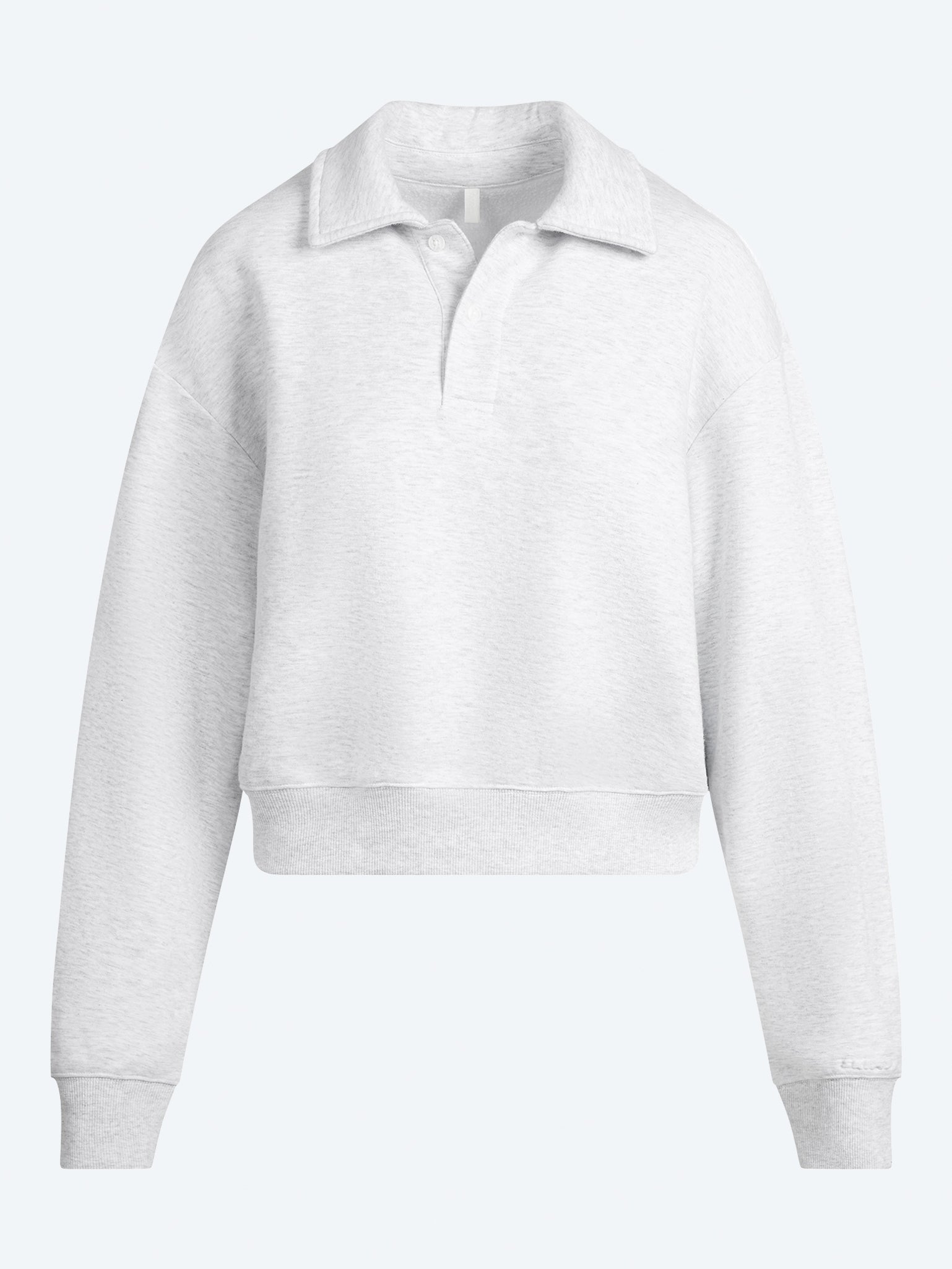 Cotton fleece polo sweatshirt 1