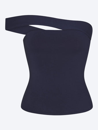 Cotton jersey asymmertical top