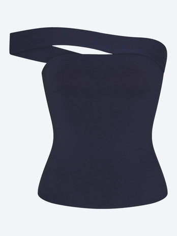 Cotton jersey asymmertical top