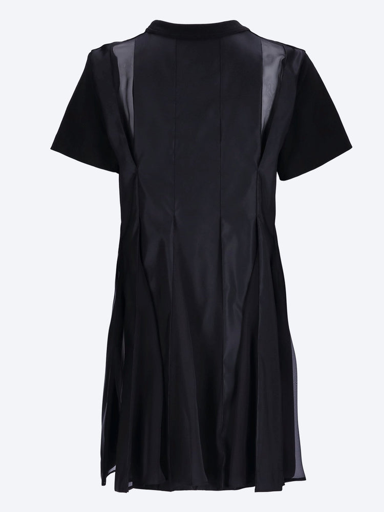 Cotton jersey x nylon twill dress 3