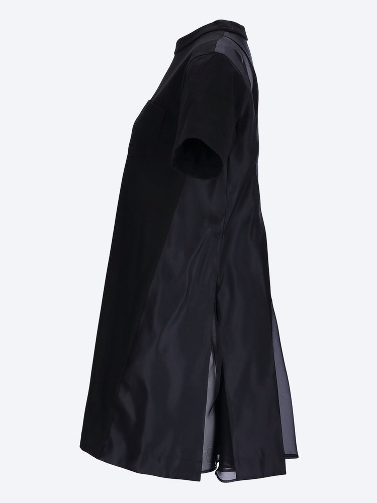 Cotton jersey x nylon twill dress 2