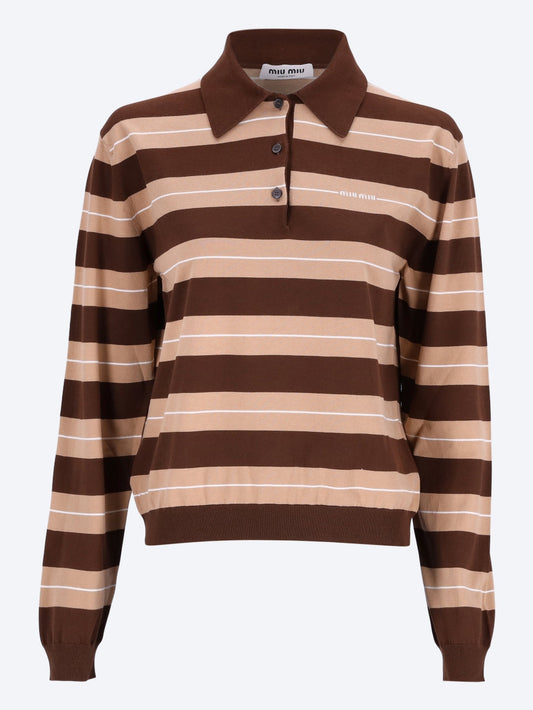  Cotton knit polo shirt WOMEN-CLOTHING POLO SHIRTS MIU MIU SMETS