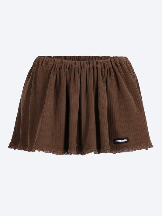  Cotton mini skirt WOMEN-CLOTHING SKIRTS MIU MIU SMETS