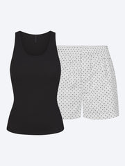 Cotton poplin sleep tank and boxer set ref: