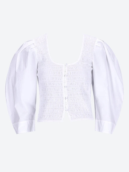 Cotton poplin smock blouse