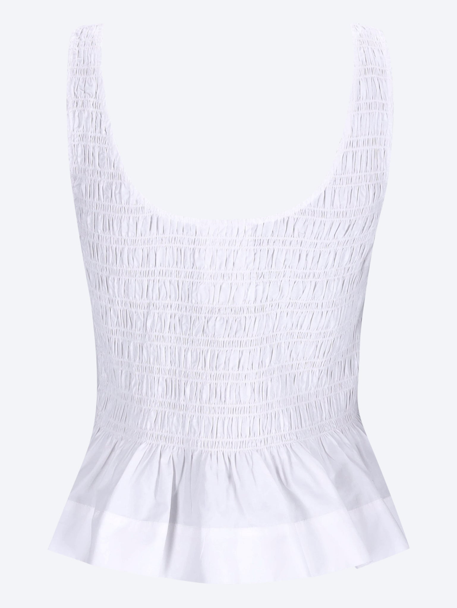 Cotton poplin smock tie string top blouse 3