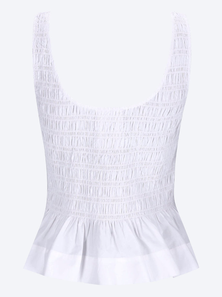 Cotton poplin smock tie string top blouse 3