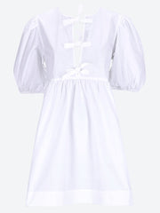 Cotton poplin tie string mini dress ref: