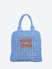 Raffia-effect crochet fabric tote bag ref: