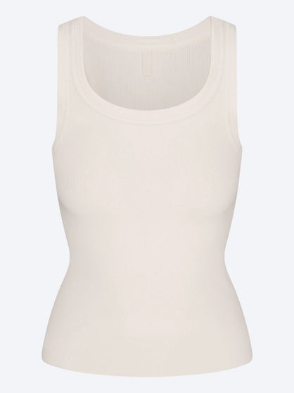 Cotton rib high scoop tank