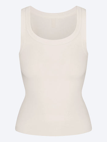 Cotton rib high scoop tank