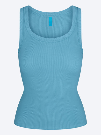 Cotton rib high scoop tank