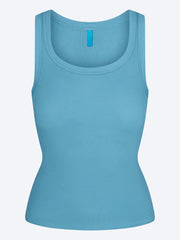 Hochgeschlossenes Tanktop aus Baumwollripp ref: