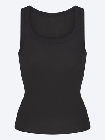 Cotton rib high scoop tank
