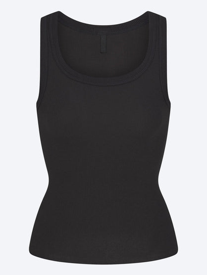 Cotton rib high scoop tank