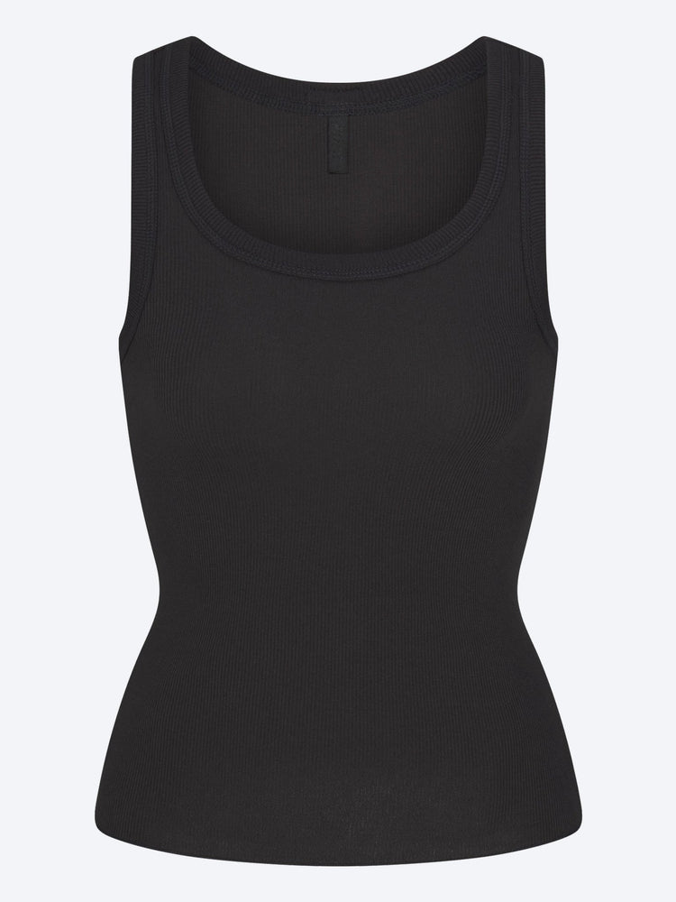 Cotton rib high scoop tank 1