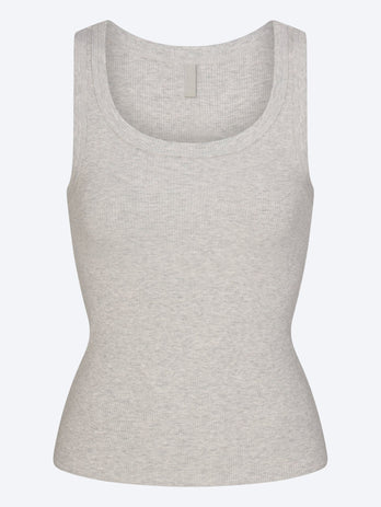 Cotton rib high scoop tank