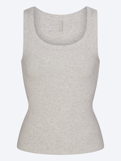 Cotton rib high scoop tank