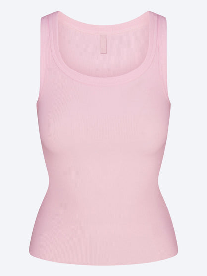 Cotton rib high scoop tank