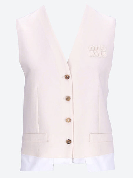 Single-breasted canvas vest
